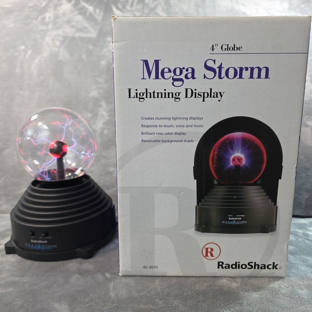 Radio‎ Shack Mega Storm Lightning 4" Globe 90's Y2K Toys Man cave Bar Halloween